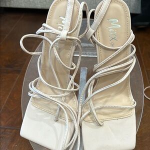 Mix No. 6 White Strappy Heels